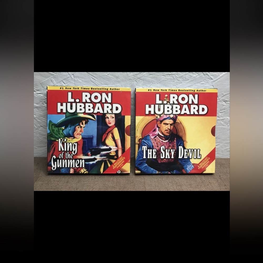Sealed Lot of 2 L. Ron Hubbard Audiobooks – King of the Gunmen & The Sky Devil